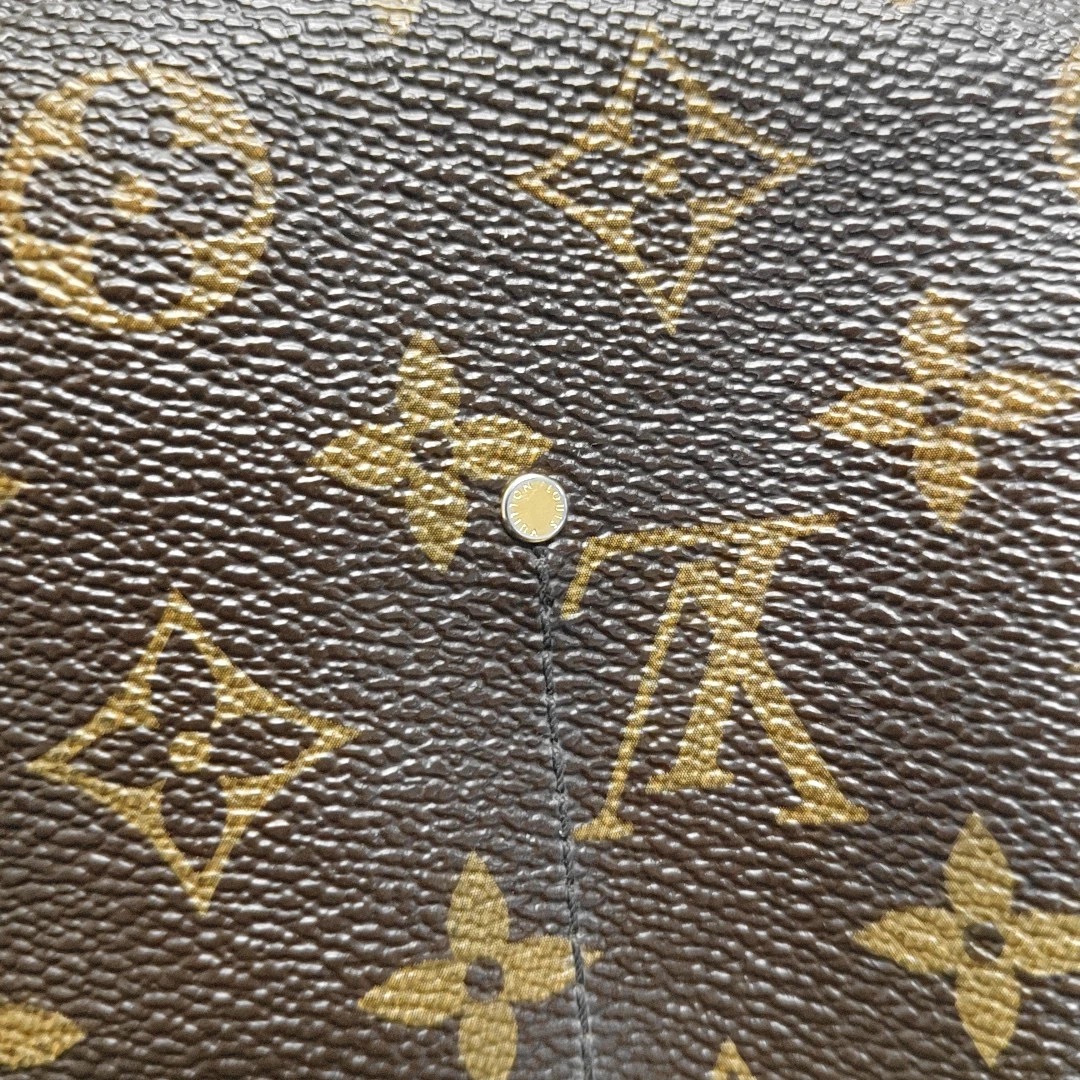 LOUIS VUITTON FAVORITE medium-sized brown coated canvas vintage handbag with gold hardware (90% New)