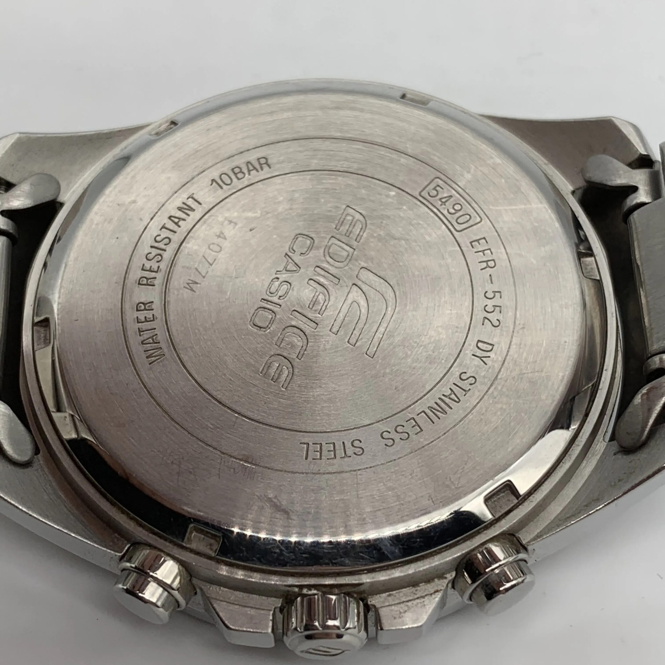 CASIO 48mm stainless steel strap black men's quartz watch with additional functions EFR-552D-1A2VU (95% New)