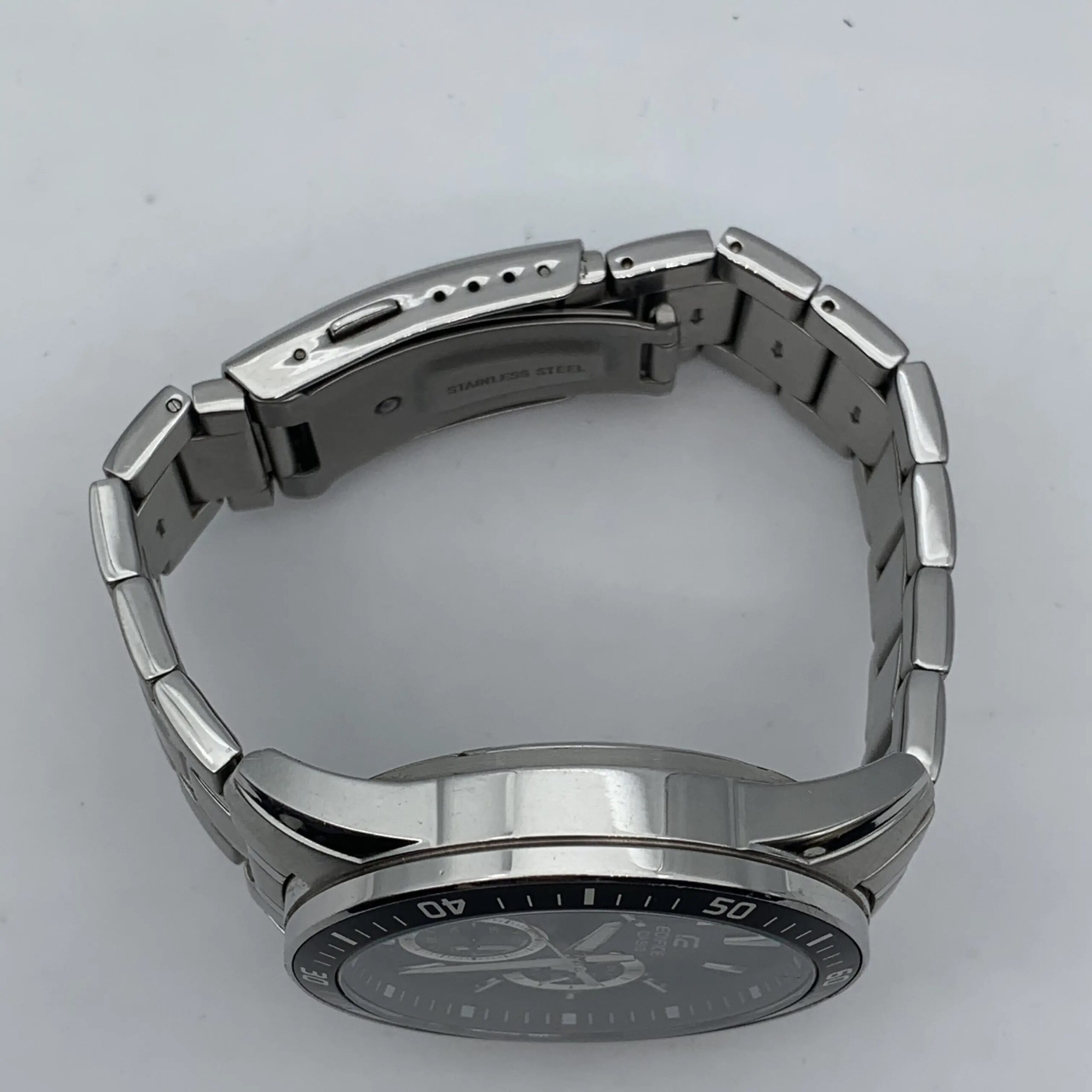 CASIO 48mm stainless steel strap black men's quartz watch with additional functions EFR-552D-1A2VU (95% New)